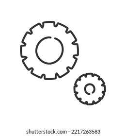 Hand drawn machinery vector icon. Gear symbol. Cogwheel icon. Settings icon. Screw nut sign. Screw-nut vector icon. Isolated vector flat pictogram. Cog round symbol design. EPS 10