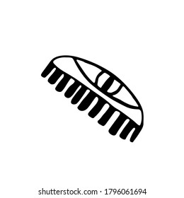 hand drawn magic accessory comb.Hand drawn comb for hair isolated on a white background. Doodle, simple outline illustration. It can be used for decoration of textile, paper and other surfaces.