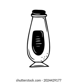 Hand drawn magic bottle isolated on a white background. Doodle, simple outline illustration. It can be used for decoration of textile, paper.