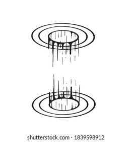 hand drawn Magic circle teleport podium portal illustration vector isolated