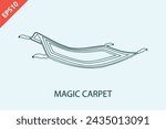 Hand drawn Magic flying carpet design modern vector isolated illustration