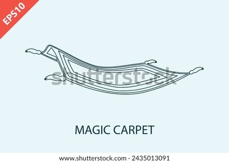 Hand drawn Magic flying carpet design modern vector isolated illustration