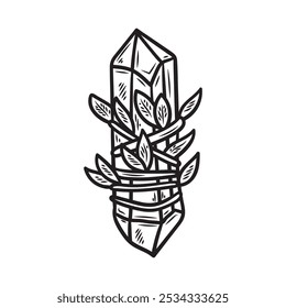 Mão desenhada magia e oculto ilustração incolor - Gemstone