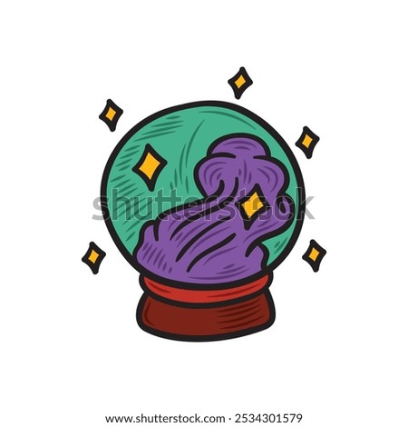 Hand Drawn Magic And Occult Illustration Colored - Magic Sphere