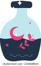 Ilustración de poción mágica dibujada a mano