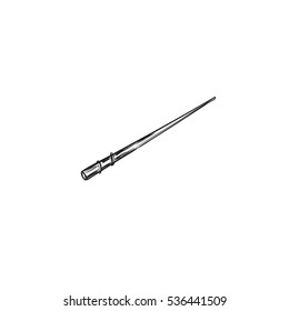 Hand drawn magic wand.  Cartoon sorcery concept elements. Vector