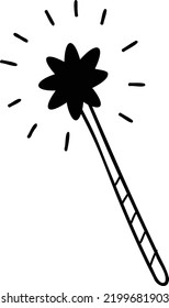 Hand Drawn Magic Wand Illustration Isolated On Background