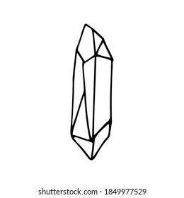 Hand drawn magical crystal vector line doodle illustration