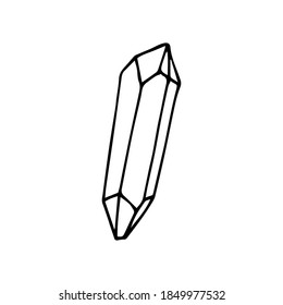 Hand drawn magical crystal vector line doodle illustration