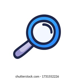 Hand drawn magnifier doodle icon. Hand drawn black outline cartoon style vector illustration