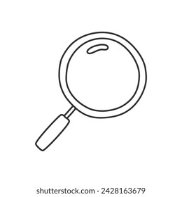 Hand drawn magnifier doodle search icon isolated vector illustration on white background.