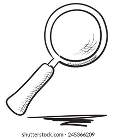 Hand drawn magnifier illustration