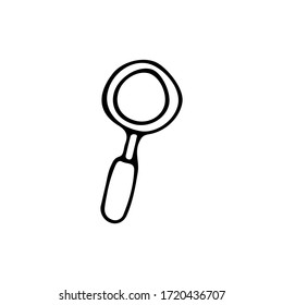 Hand drawn magnifier illustration. Doodle magnifier illustration in vector on white background