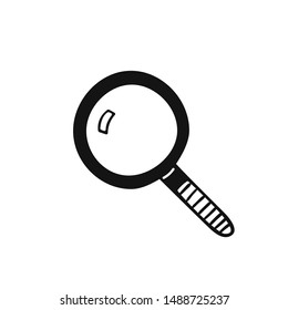 Hand drawn Magnifier isolated on a white. Sketch. Vector illustration.