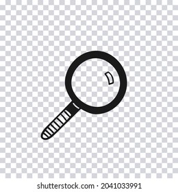 Hand drawn Magnifier isolated on transparent background. Sketch. Vector illustration.