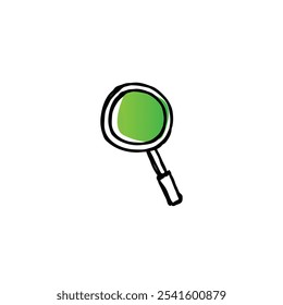Hand drawn magnifying glass icon flat vector design