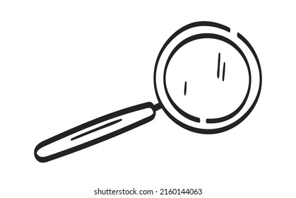 Hand drawn magnifying glass. Vector illustration