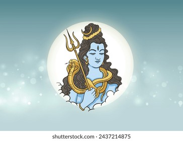 
Hand drawn maha shivaratri vector illustration