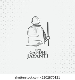 Hand drawn mahatma gandhi sketch for gandhi jayanti 