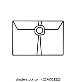 Doodle de sobres de correo dibujado a mano. Postal, letra en estilo boceto. Servicio de correo y correo.  Ilustración vectorial aislada en fondo blanco.