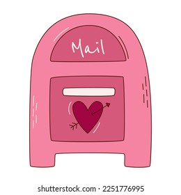 Hand drawn mail for Valentine day. Design elements for posters, greeting cards, banners and invitations.