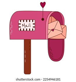 Hand drawn mail for Valentine day. Design elements for posters, greeting cards, banners and invitations.