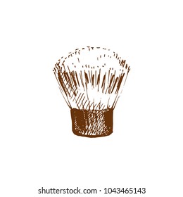 Hand drawn make-up brush. Sketch, vector illustration.