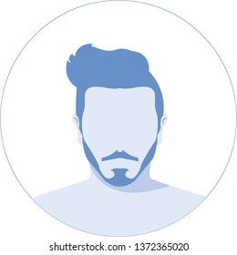 Hand drawn, male Avatar profile icon (or portrait icon).User flat avatar icon, sign, profile people symbol