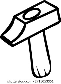 Ilustración vectorial de martillo de mazo dibujado a mano sobre fondo blanco