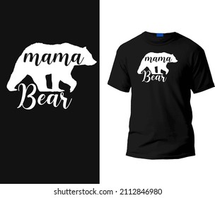 Hand drawn mama bear t-shirt design