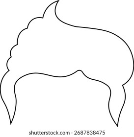 Hand Drawn Man Hairstyle. Vector Line Art