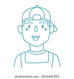 hand drawn man with hat illustration