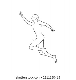 Hand drawn man single line art