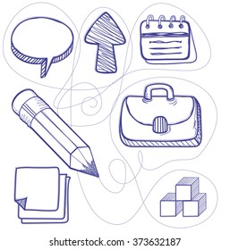 Hand drawn management design line. Management business drawing, hand drawn and strategy sketch, organization doodle, connection sketching, pencil and page drawn, organize sketchy illustration
