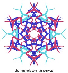 Hand drawn mandala abstract circle ornament vector illustration. Ethnic, Islam, Arabic, Indian, ottoman.