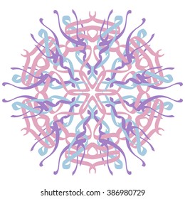 Hand drawn mandala abstract circle ornament vector illustration. Ethnic, Islam, Arabic, Indian, ottoman.