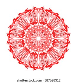 Hand drawn mandala abstract circle ornament vector illustration. Ethnic, Islam, Arabic, Indian, ottoman.
