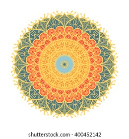 Hand drawn Mandala in arabic, indian, islam and ottoman culture decoration style. 