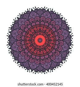 Hand drawn Mandala in arabic, indian, islam and ottoman culture decoration style. 