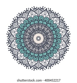 Hand drawn Mandala in arabic, indian, islam and ottoman culture decoration style. 