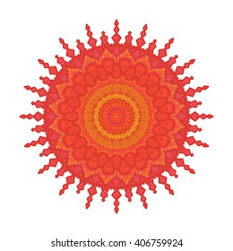 Hand drawn Mandala in arabic, indian, islam and ottoman culture decoration style. Ethnic geometric ornamental background. Magic vintage template of greeting, card, print, cloth, tattoo. Vector