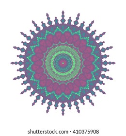 Hand drawn Mandala in arabic, indian, islam and ottoman culture decoration style. Ethnic geometric ornamental background. Magic vintage template of greeting, card, print, cloth, tattoo. Vector