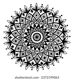 hand drawn mandala. Can be used for coloring books, tattoo, mehendi and others.