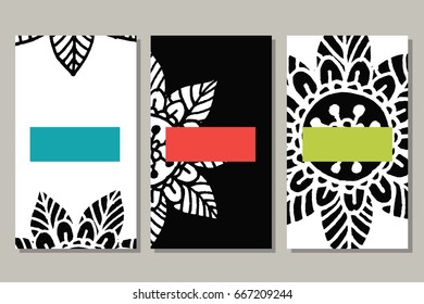 Hand drawn mandala for coffee package, cards, invitations and coloring book. Unusual pack decoration in india style