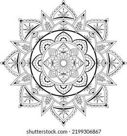 Hand drawn mandala. Coloring book. Abstract pattern for design. 