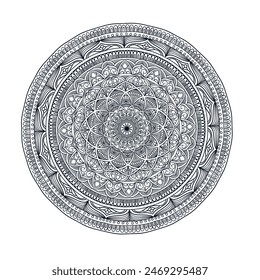 hand drawn mandala coloring book page 