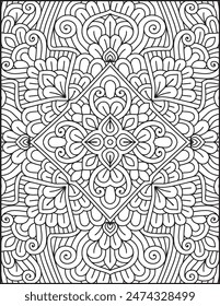 Hand- Drawn Mandala Coloring Page | Mandala Coloring Page For Adults | Floral Mandala Coloring Page