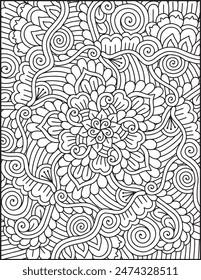 Hand- Drawn Mandala Coloring Page | Mandala Coloring Page For Adults | Floral Mandala Coloring Page