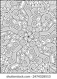 Hand- Drawn Mandala Coloring Page | Mandala Coloring Page For Adults | Floral Mandala Coloring Page