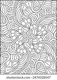 Hand- Drawn Mandala Coloring Page | Mandala Coloring Page For Adults | Floral Mandala Coloring Page